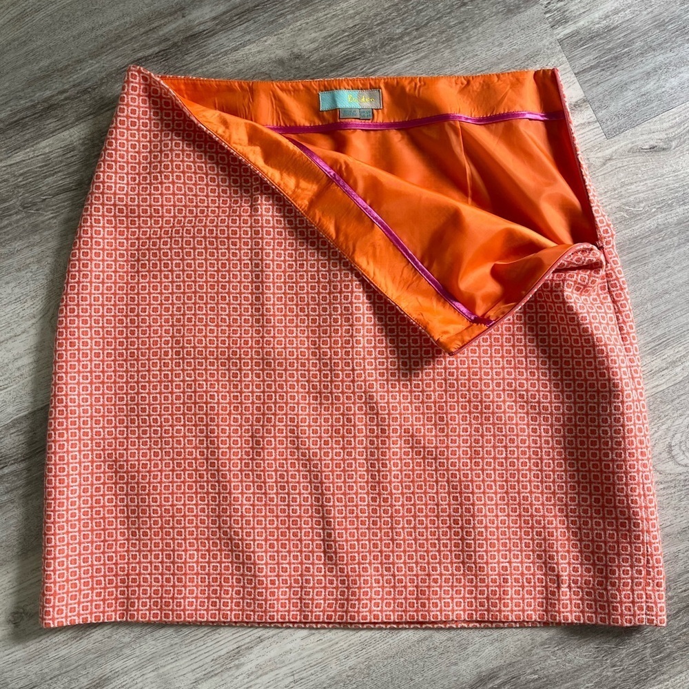 Boden retro Orange and white  Skirt Womens 8